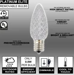 Discount C9 Platinum Elite LED SMD Bulb (25 Bulbs/bag) - Faceted, Cool White Bulbs|Outdoor Lighting