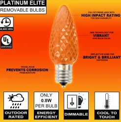 Outlet C9 Platinum Elite LED SMD Bulb (25 Bulbs/bag) - Faceted, Orange Bulbs|Outdoor Lighting