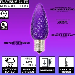 Best Sale C9 Platinum Elite LED SMD Bulb (25 Bulbs/bag) - Faceted, Purple Bulbs|Outdoor Lighting