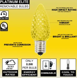 Clearance C9 Platinum Elite LED SMD Bulb (25 Bulbs/bag) - Faceted, Yellow Bulbs|Outdoor Lighting