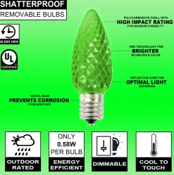Best C9 Wonderful LED SMD Bulb (25 Bulbs/bag) - Faceted, Green Bulbs|Outdoor Lighting
