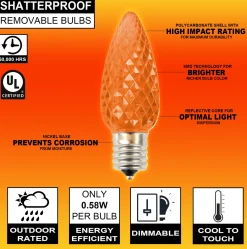 Fashion C9 Wonderful LED SMD Bulb (25 Bulbs/bag) - Faceted, Orange Bulbs|Outdoor Lighting