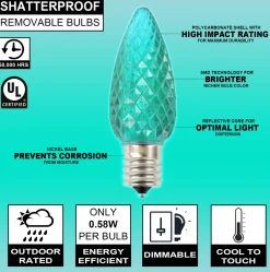 Outlet C9 Wonderful LED SMD Bulb (25 Bulbs/bag) - Faceted, Teal Bulbs|Outdoor Lighting