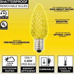 Clearance C9 Wonderful LED SMD Bulb (25 Bulbs/bag) - Faceted, Yellow Bulbs|Outdoor Lighting
