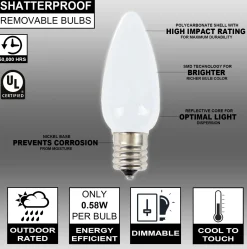 Fashion C9 Wonderful LED SMD Bulb (25 Bulbs/bag) - Frosted, Cool White Bulbs|Outdoor Lighting