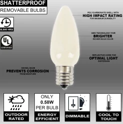 Cheap C9 Wonderful LED SMD Bulb (25 Bulbs/bag) - Frosted, Warm White Bulbs|Outdoor Lighting