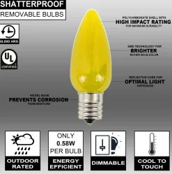 Store C9 Wonderful LED SMD Bulb (25 Bulbs/bag) - Frosted, Yellow Bulbs|Outdoor Lighting