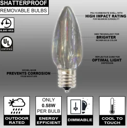 Hot C9 Wonderful LED SMD Bulb (25 Bulbs/bag) - Smooth, Cool White Bulbs|Outdoor Lighting