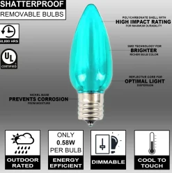 Shop C9 Wonderful LED SMD Bulb (25 Bulbs/bag) - Smooth, Teal Bulbs|Outdoor Lighting