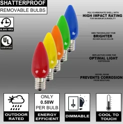Hot C9 Wonderful LED SMD Bulb (25 Bulbs/bag) - Frosted, Multi Bulbs|Outdoor Lighting