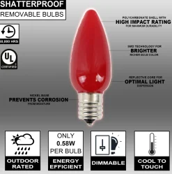 Best Sale C9 Wonderful LED SMD Bulb (25 Bulbs/bag) - Frosted, Red Bulbs|Outdoor Lighting