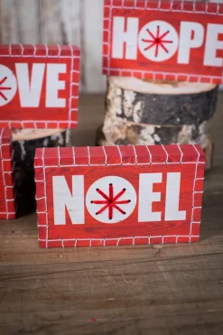 Store Christmas Words Block Christmas Accents