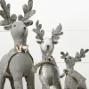 New Country Fabric Reindeer - Set Of 3 Christmas Accents