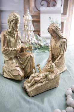 New Elegant Nativity Set - 3 Pieces Christmas Accents