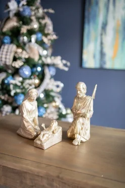New Elegant Nativity Set - 3 Pieces Christmas Accents