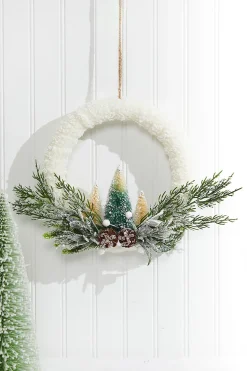 Discount Frosted Christmas Tree Wreath Ornament Christmas Accents