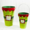 New Green With Red Elf Treats Bucket Set Christmas Accents
