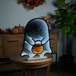 Clearance 16"H Ghost With Candy Bucket Infinity Light Infinity Lights|Indoor Lighting