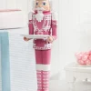 Best 20"H Nutcracker With Tray - Pink & White Christmas Accents