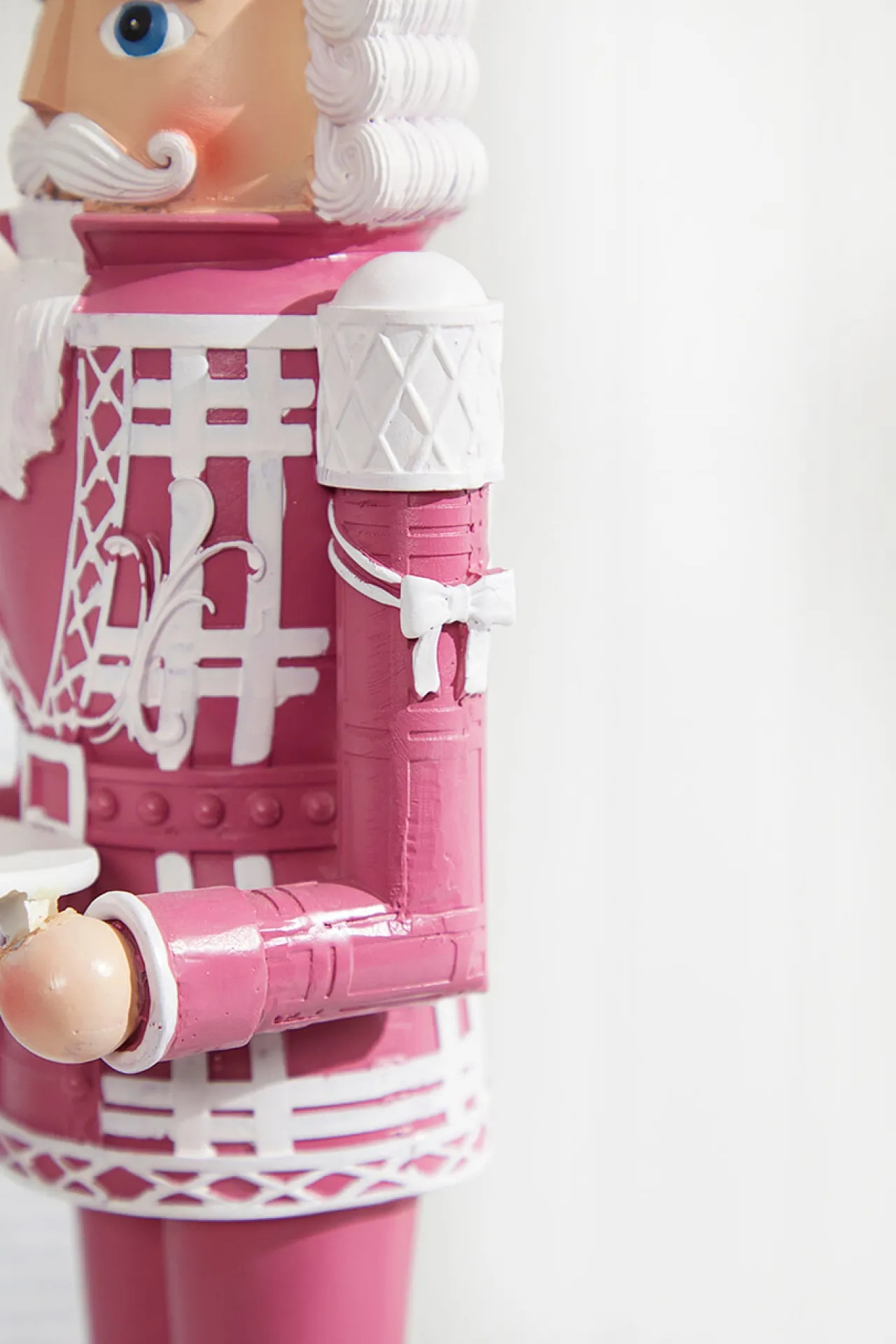 Best 20"H Nutcracker With Tray - Pink & White Christmas Accents