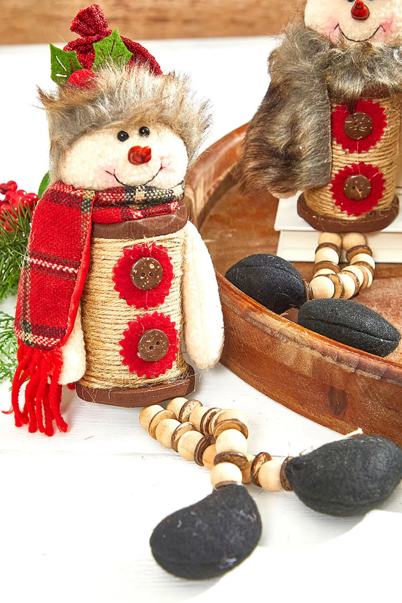 Outlet 14”H Plush Holiday Snowman Christmas Accents