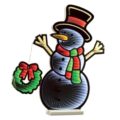 Hot 23.5"H Snowman With Wreath Infinity Light Infinity Lights|Indoor Lighting