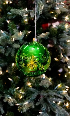 Shop Large Glass Light Up Green Ball Christmas Accents