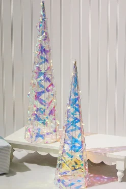 New LED Iridescent Trees (Battery Operated) - Set Of 2 Christmas Accents