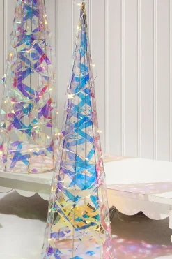 New LED Iridescent Trees (Battery Operated) - Set Of 2 Christmas Accents
