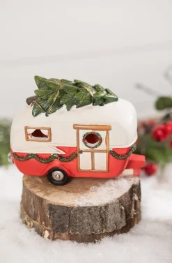 Flash Sale Light Up Resin Christmas Campers Christmas Accents