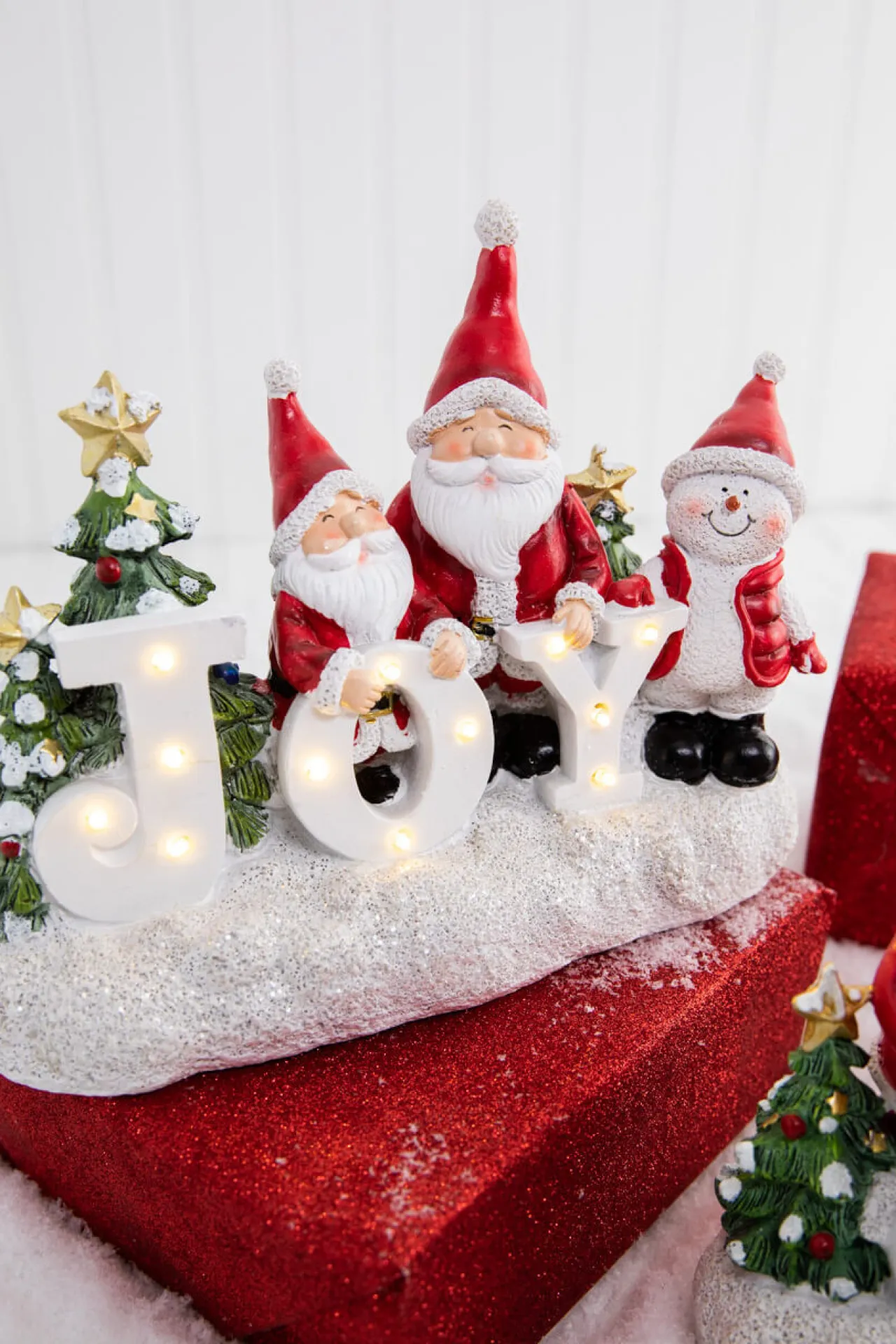 Clearance Lighted Holiday Resin Figure - Snowman On Right Christmas Accents