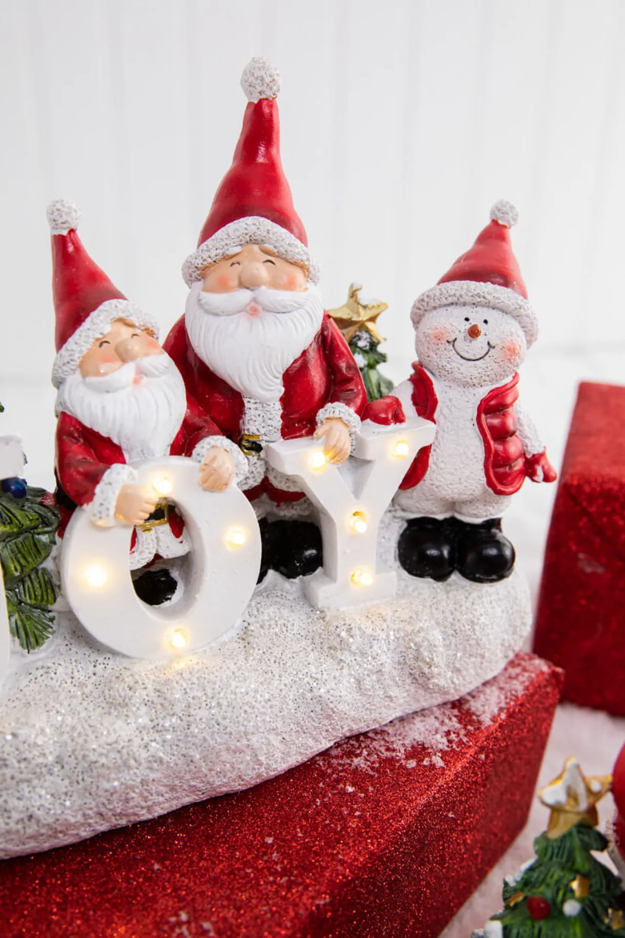 Clearance Lighted Holiday Resin Figure - Snowman On Right Christmas Accents