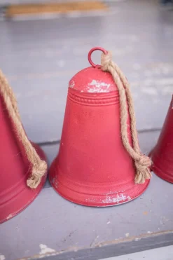 Cheap Red Tin Bells - Set Of 3 Christmas Accents