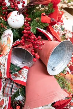 Cheap Red Tin Bells - Set Of 3 Christmas Accents