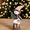 Cheap Resin Burlap Hat Snowman Christmas Accents