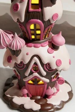 Cheap Resin Candy House With Led - Brown Pink Christmas Accents