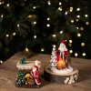 Store Resin Light Up Santa Mantle Scene Christmas Accents