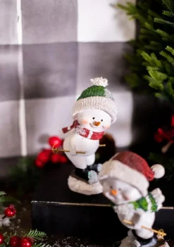 Best Sale Resin Skiing Snowman Christmas Accents