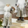 Cheap Small Resin Silver Snow Santa Figurine Christmas Accents