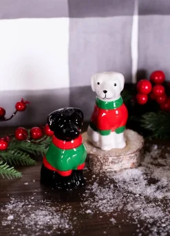 Fashion Sweater Lab Pup Salt And Pepper Shakers - Set Of 2 Christmas Accents